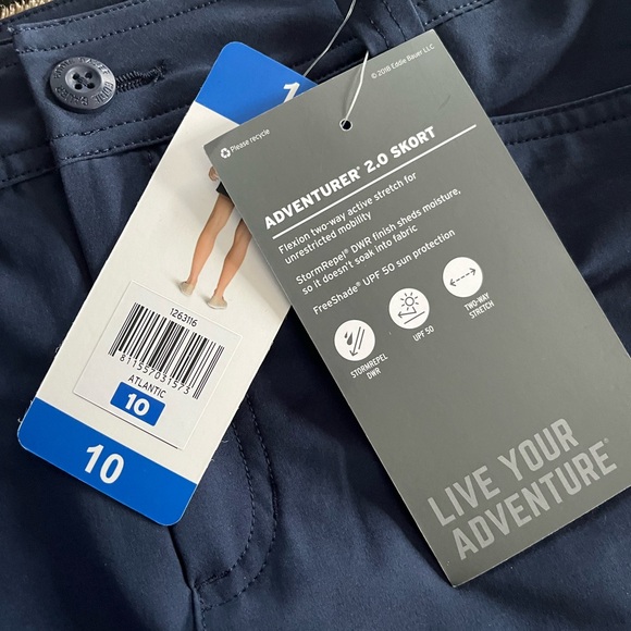 NWT Eddie Bauer women’s Adventurer 2.0 skort in navy size 10 - Picture 5 of 7